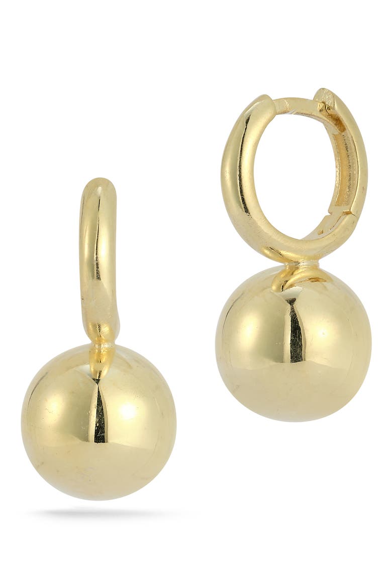 Ball Drop Hoop Earrings, Main, color, GOLD