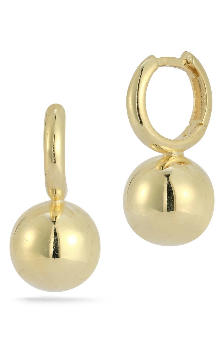 GLAZE JEWELRY Ball Drop Hoop Earrings, Main, color, Gold