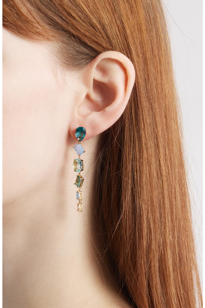 Palm Springs Cubic Zirconia Drop Earrings, Alternate, color, GOLD