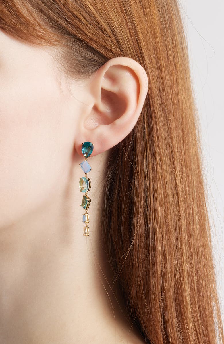 Nadri Palm Springs Cubic Zirconia Drop Earrings, Alternate, color, Gold