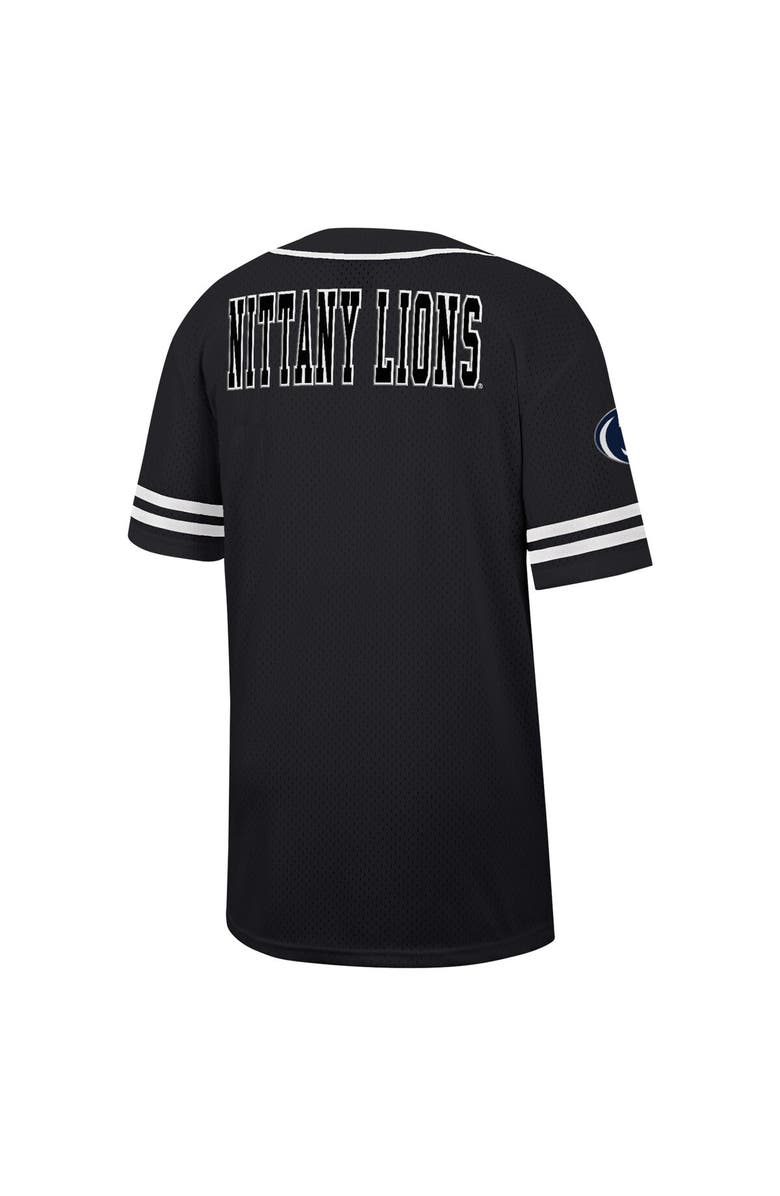 COLOSSEUM Men's Colosseum Black Penn State Nittany Lions Free Spirited Mesh Button-Up Baseball Jersey, Alternate, color,
