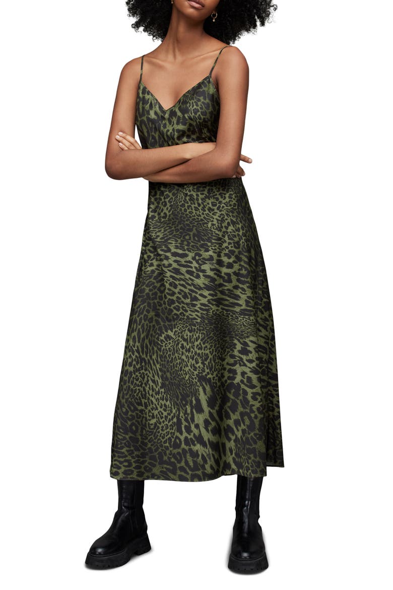 Tiana Kiku Two-Piece Wool & Alpaca Blend Sweater & Slipdress, Alternate, color, KHAKI GREEN