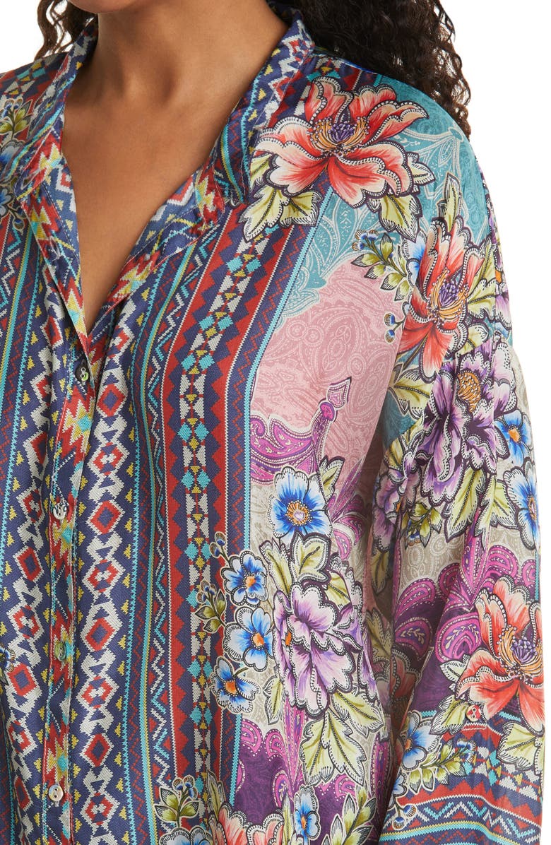 Johnny Was Ledona Janelle Silk Blouse, Alternate, color, 