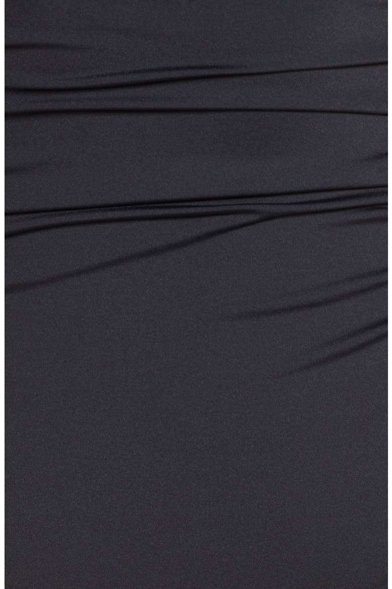 Off the Shoulder One-Piece Swimsuit, Alternate, color, BLACK