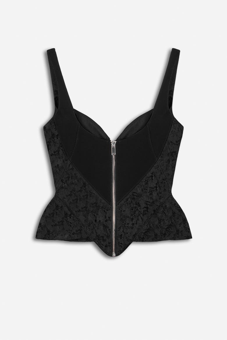 Boned Sweetheart Bustier Top, Alternate, color, Black
