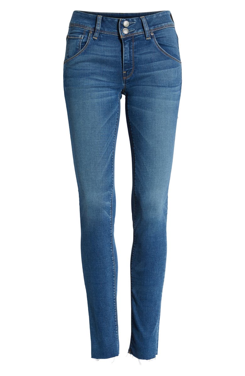 Hudson Jeans Collin Mid Rise Raw Hem Ankle Skinny Jeans, Alternate, color, 