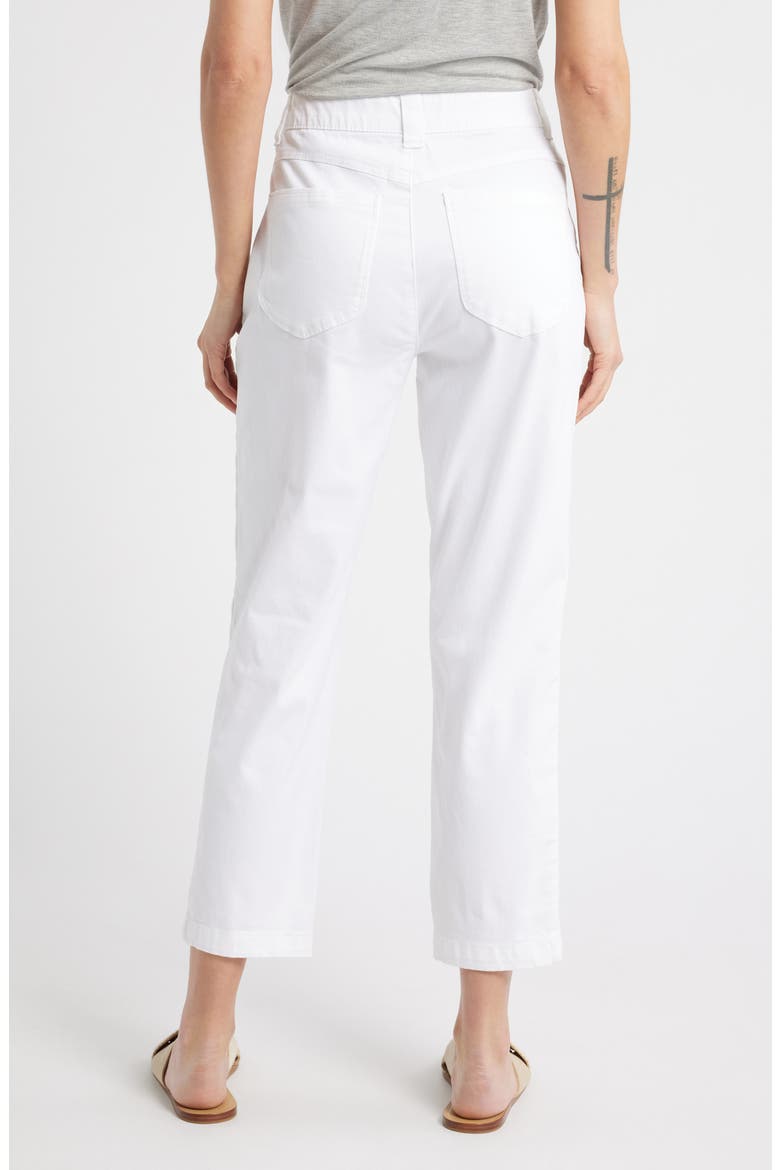 Skyrise Slim Straight Leg Twill Pants, Alternate, color, WHITE