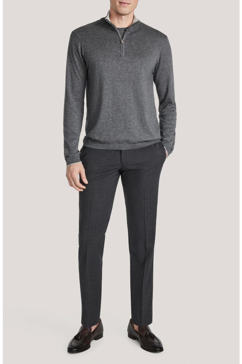 Daniel Quarter-Zip Cotton Sweater, Alternate, color, CHARCOAL