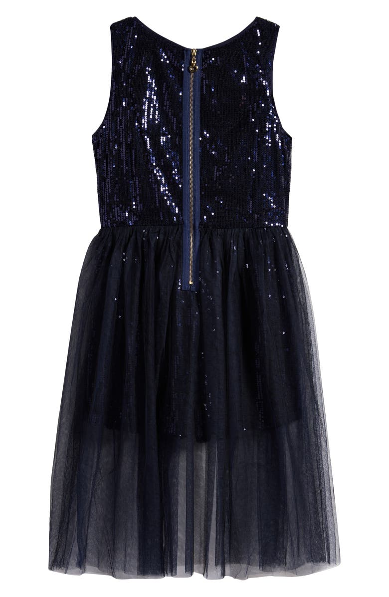 Hannah Banana Kids' Sequin Walk Through Romper, Alternate, color, Navy