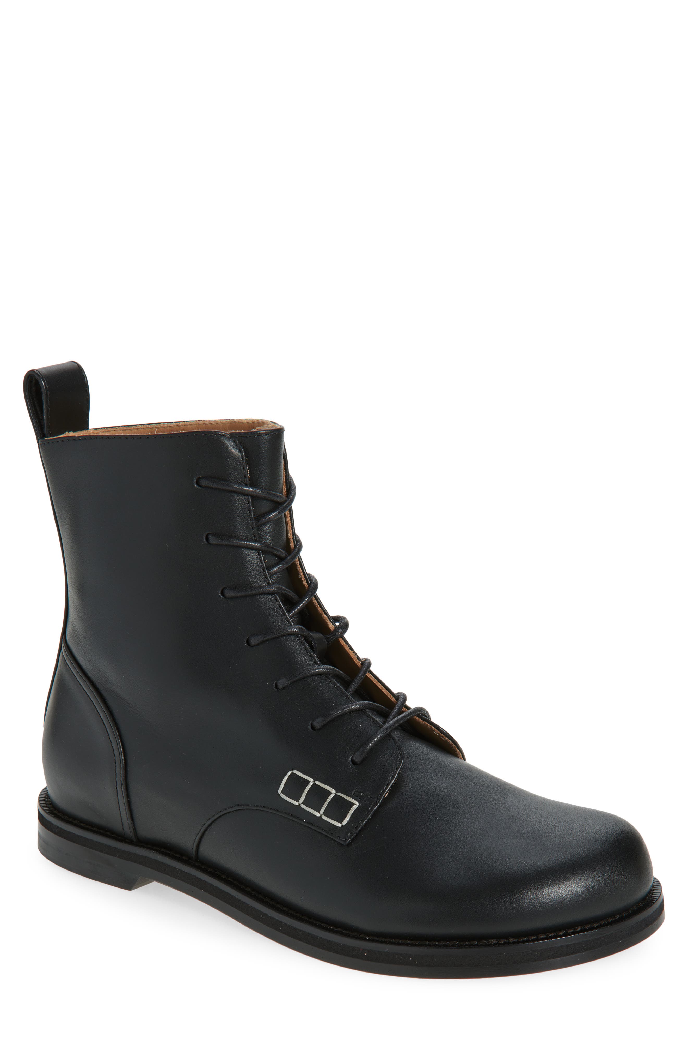 JW Anderson Loafer Lace-Up Boot, Main, color, Black 999