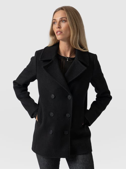 Saint And Sofia Saint + Sofia Quinn Pea Coat In Black