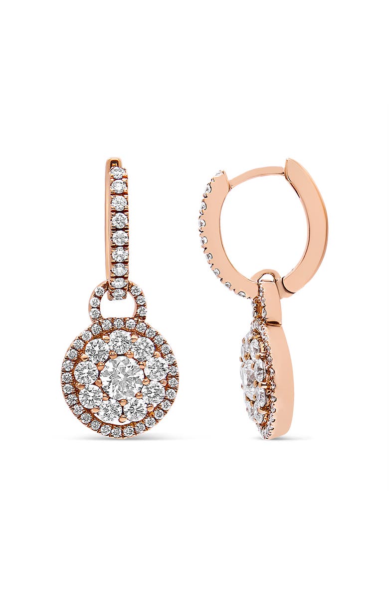 Haus of Brilliance 18K Rose Gold 1 1/2 Cttw Diamond Composite Dangle Earrings, Alternate, color, Pink