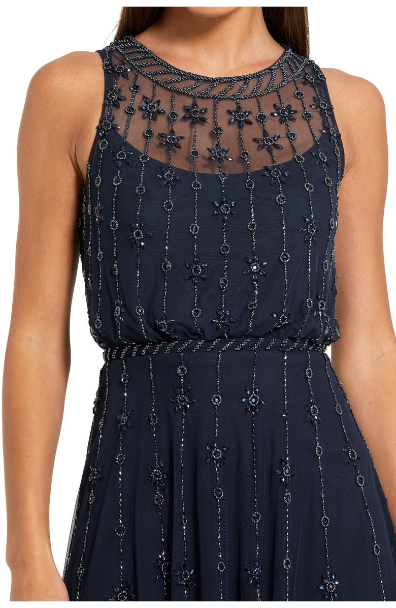 Mac Duggal High Neck Sleeveless Embelished A Line Dress, Alternate, color, Midnight