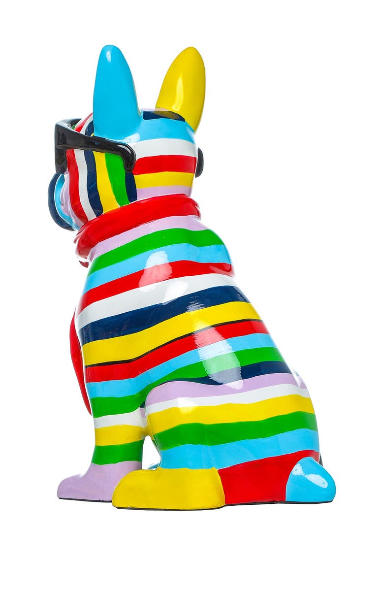 INTERIOR ILLUSIONS Stripe Dog with Black Glasses, Alternate, color, Multi-Color