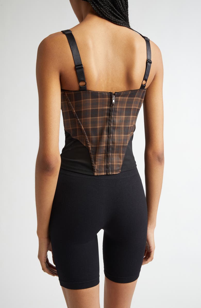Miaou Marguerite Plaid Corset Top, Alternate, color, 