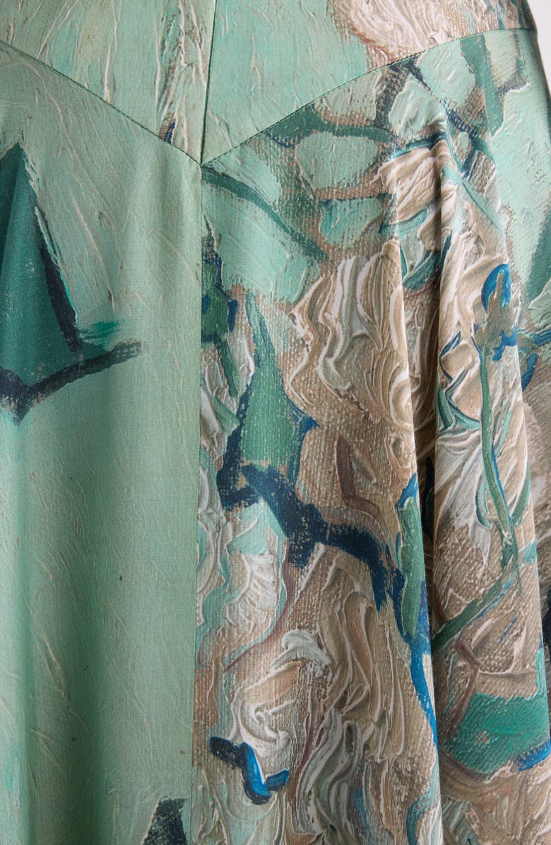 Givenchy Rose Jacquard Gathered Fit & Flare Dress, Alternate, color, Mint Green