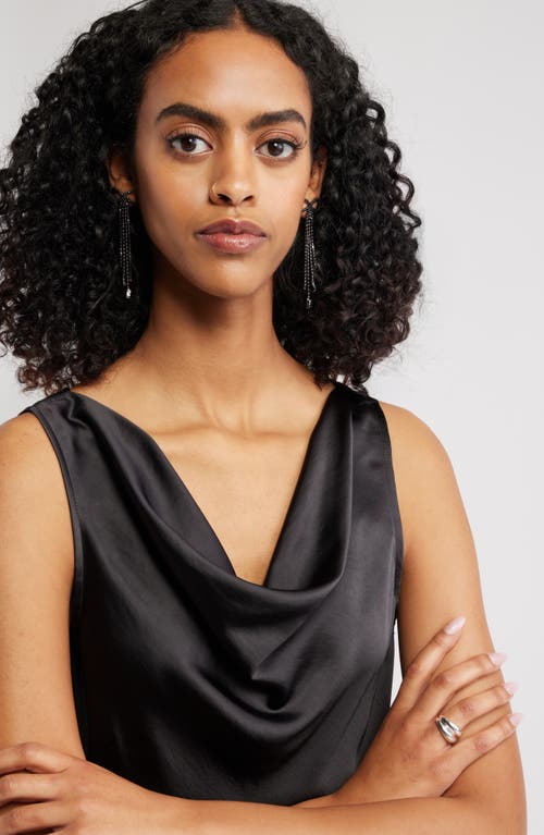 Open Edit Stone Crystal Bow Drop Earrings