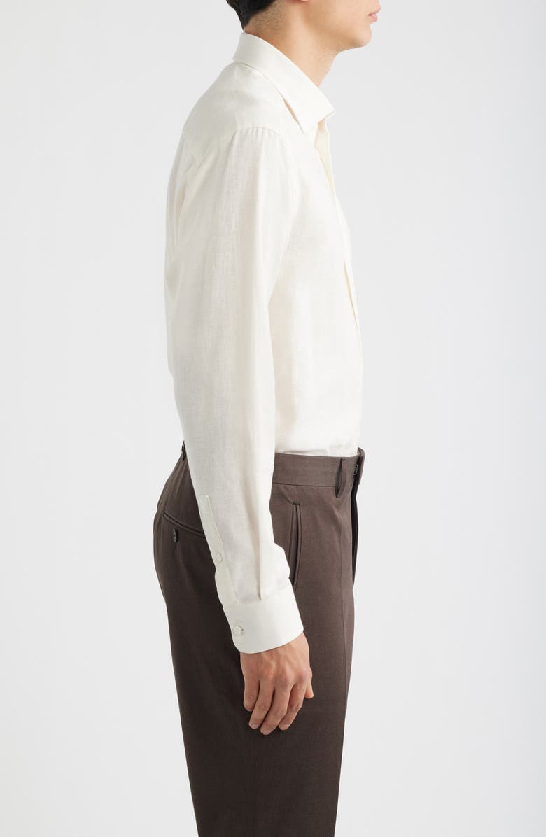 Jack Victor Maxwell Cotton & Linen Button-Up Shirt, Alternate, color, White