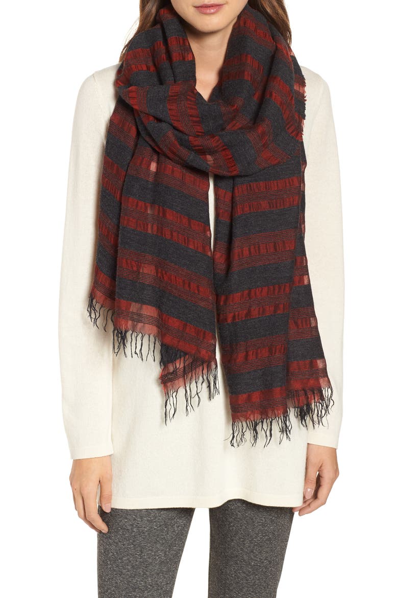 Stripe Scarf, Main, color, CHARCOAL