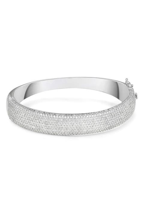 Cubic Zirconia Pavé Wide Cuff Bracelet