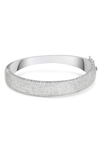 Fzn Cubic Zirconia Pavé Wide Cuff Bracelet In Silver