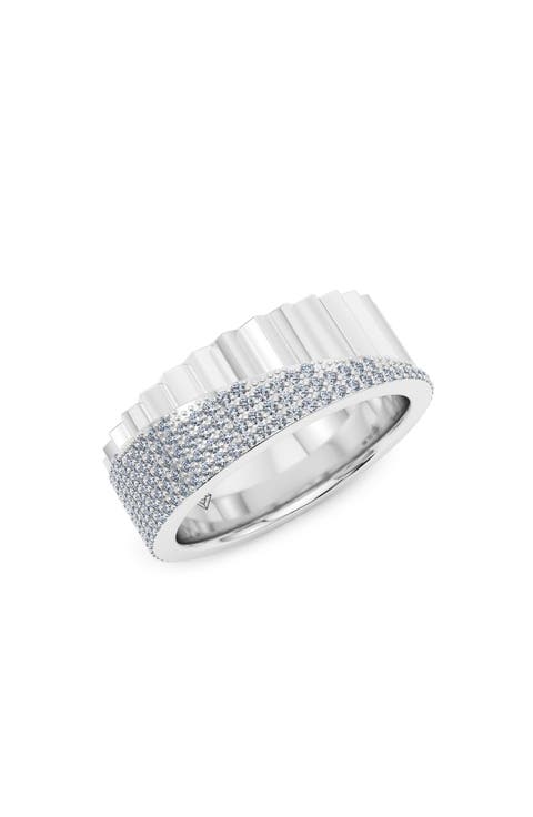 50/50 Fluted Lab Grown Diamond Ring