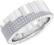 HauteCarat 50/50 Fluted Lab Grown Diamond Ring