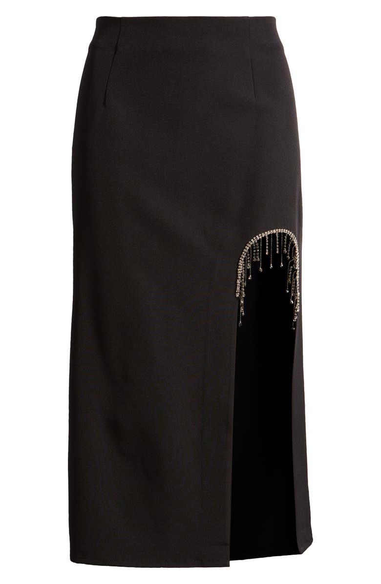 SOMETHING NEW Coco Embellished Slit Midi Skirt, Alternate, color,