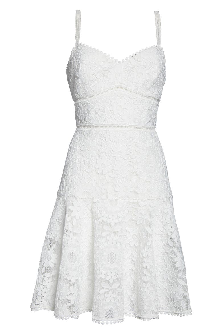 Floral Lace Party Dress, Alternate, color, WHITE