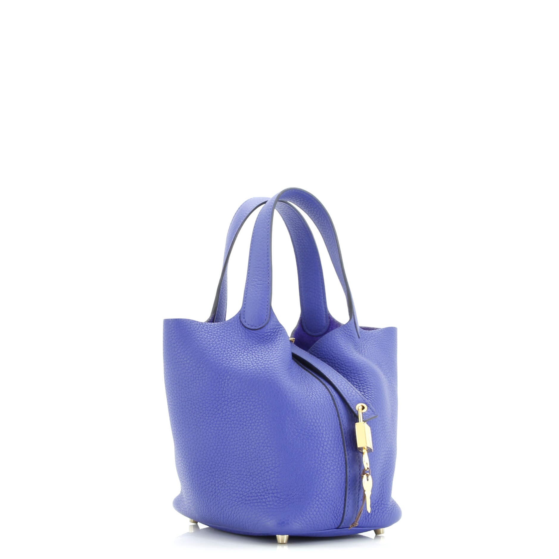 Pre-Owned Hermes Picotin Lock Bag Clemence PM, Alternate, color, Bleu Electrique