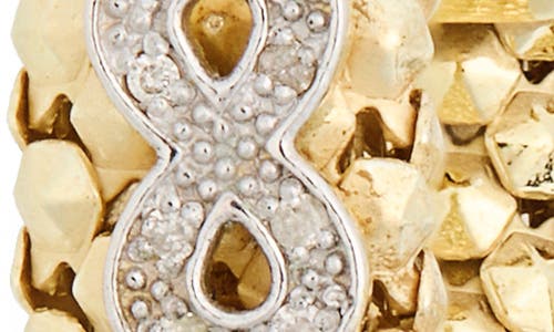 Meshmerise Diamond Infinity Woven Hoop Earrings In Yellow
