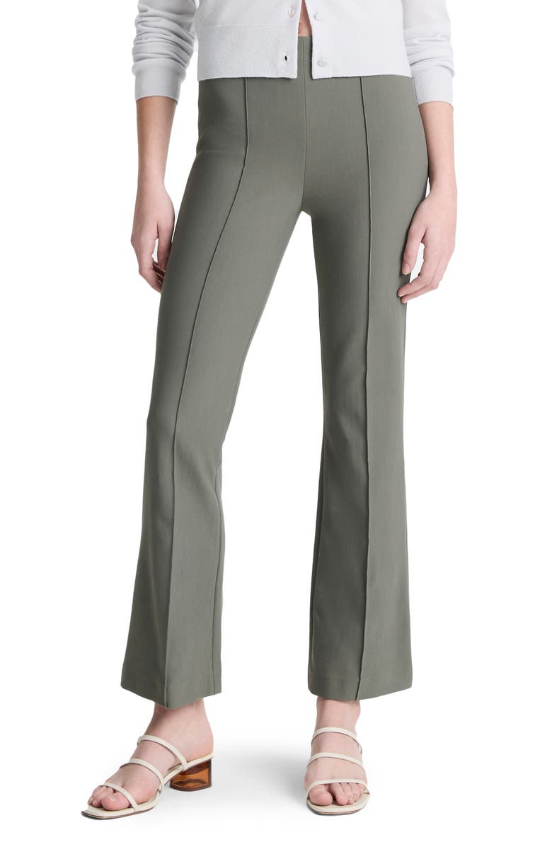 Pintuck Pleat Crop Flare Pants