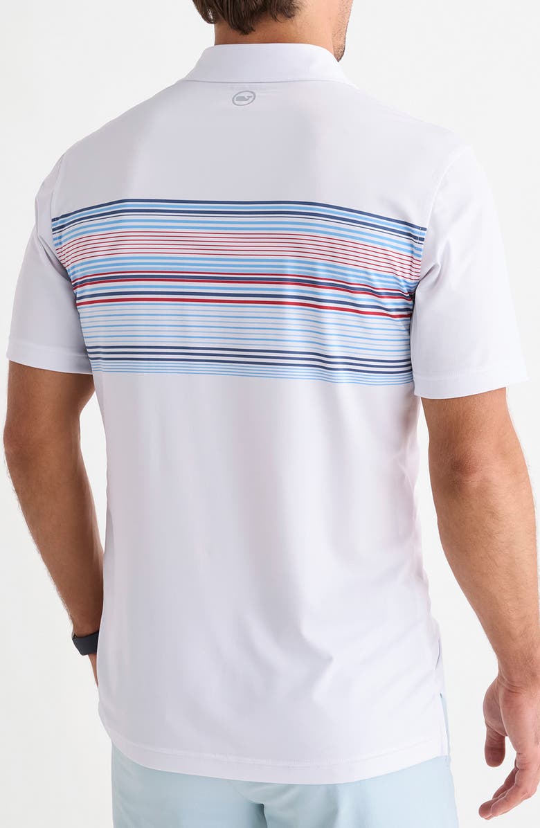 vineyard vines Conch Stripe Sankaty Performance Polo, Alternate, color, White/ Blue/ Red Strpe