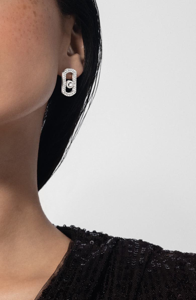 Messika So Move Diamond Pavé 18K Gold Earrings, Alternate, color, White Gold