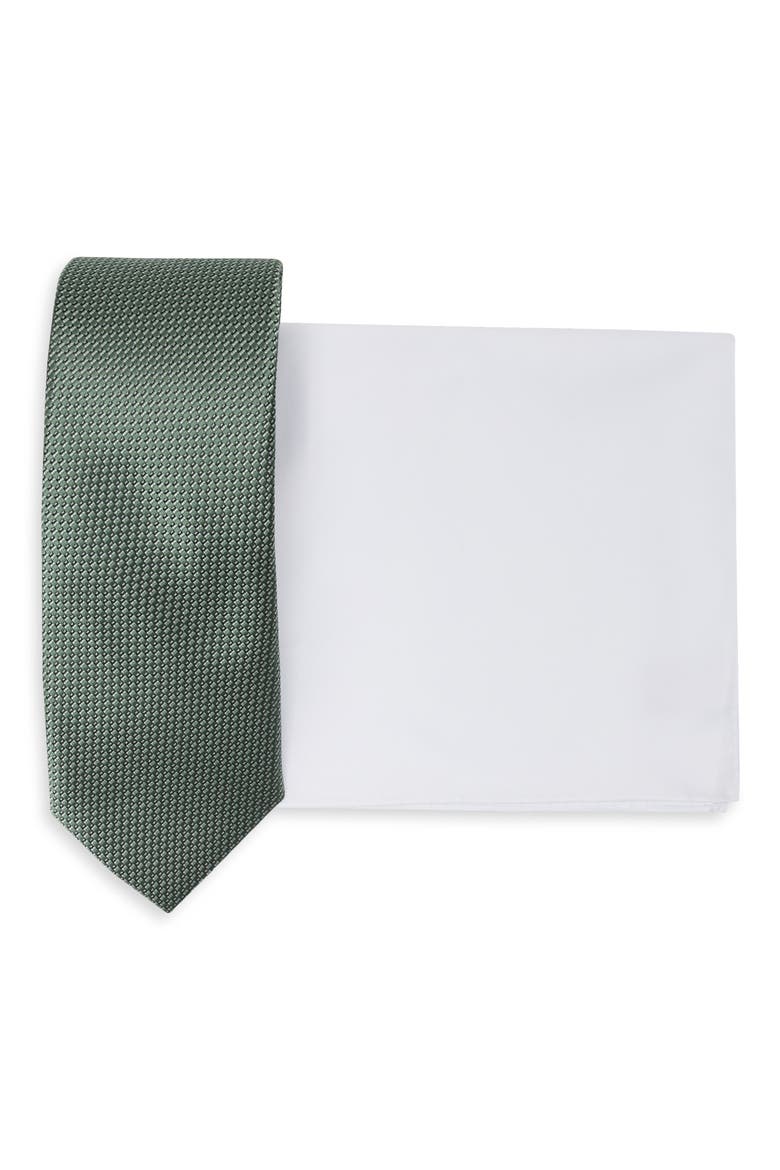 Ketchum Micro Tie and Pocket Square Set, Alternate, color, HUNTER