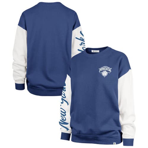47 Brand '47 Blue New York Knicks Rise Andie Oversized Pullover Sweatshirt In Blue