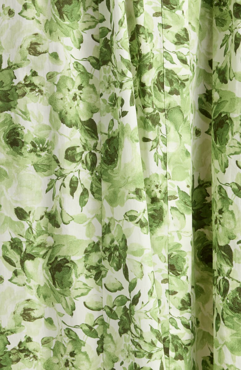 Anne Klein Floral Puff Sleeve Cotton Shirtdress, Alternate, color, 