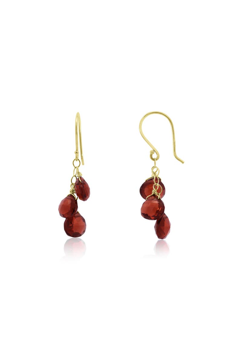 The Lovery Fine Jewelry Garnet Bead Dangle Earrings, Main, color, Garnet