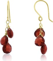 The Lovery Fine Jewelry Garnet Bead Dangle Earrings