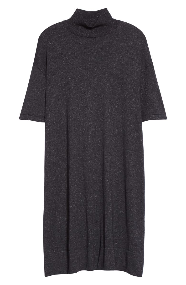 Brunello Cucinelli Metallic Cashmere Blend Shift Sweater Dress, Alternate, color, 