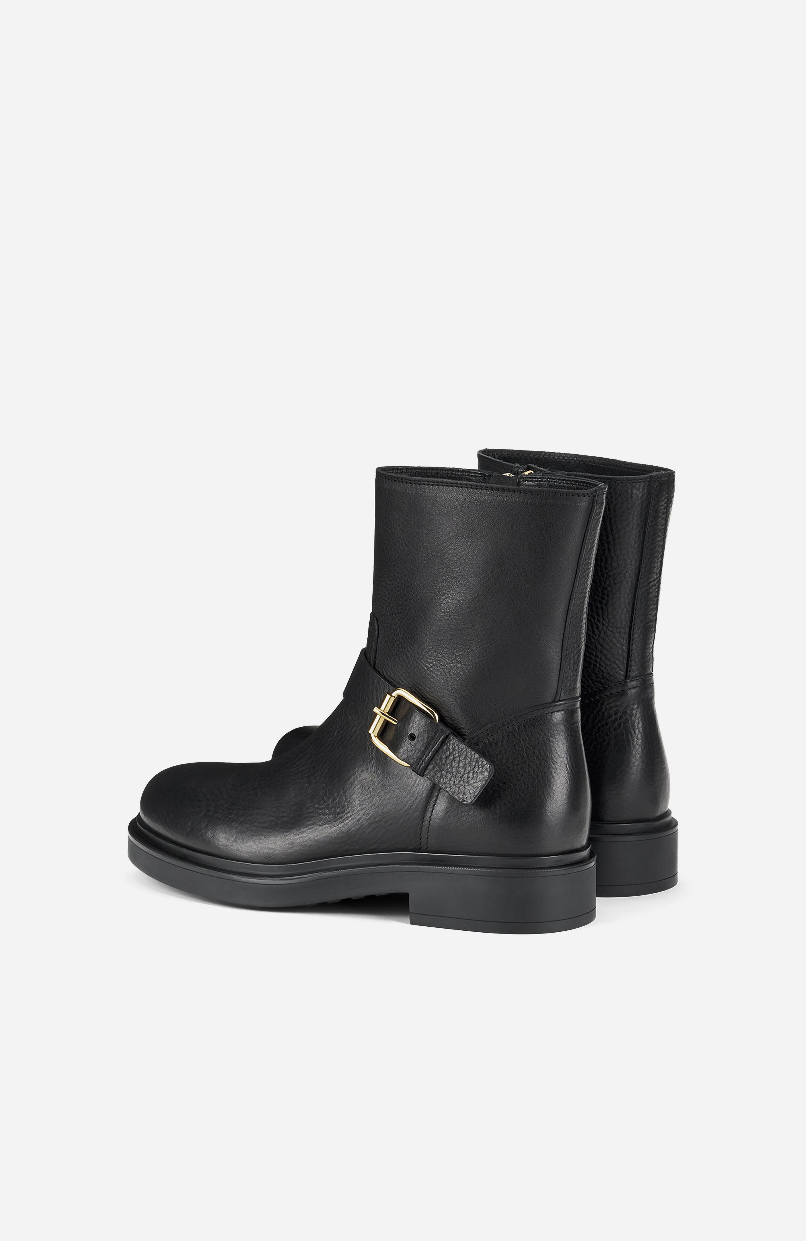 Loren Bikers Ankle Boot with Buckle, Alternate, color, Black Leather