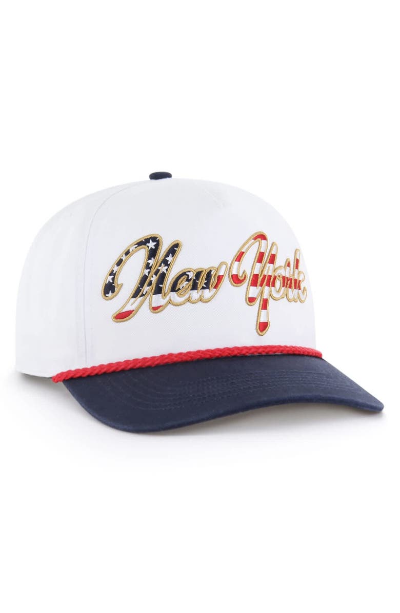 '47 Men's '47 White New York Giants Patriotic Overhand Hitch Adjustable Hat, Alternate, color, White