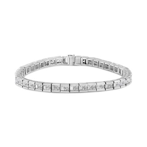14K White Gold 4 3/8 Cttw Diamond Tennis Bracelet