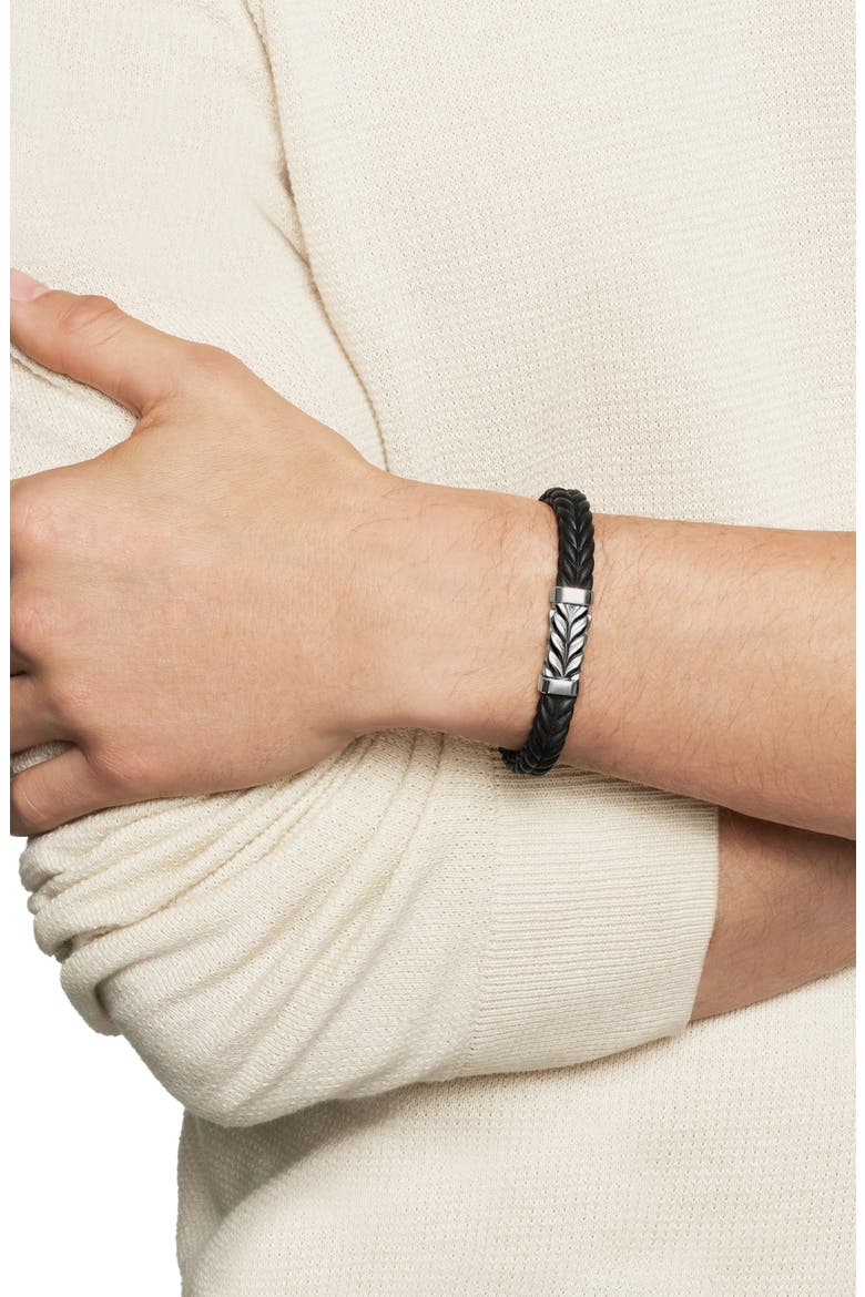 Chevron Rubber Link Bracelet, Alternate, color, BLACK