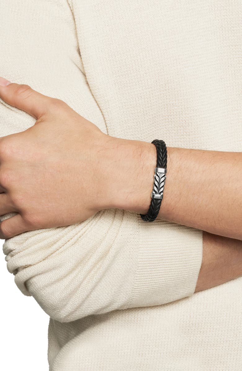 David Yurman Men's Chevron Black Rubber Link Bracelet, Alternate, color, Black