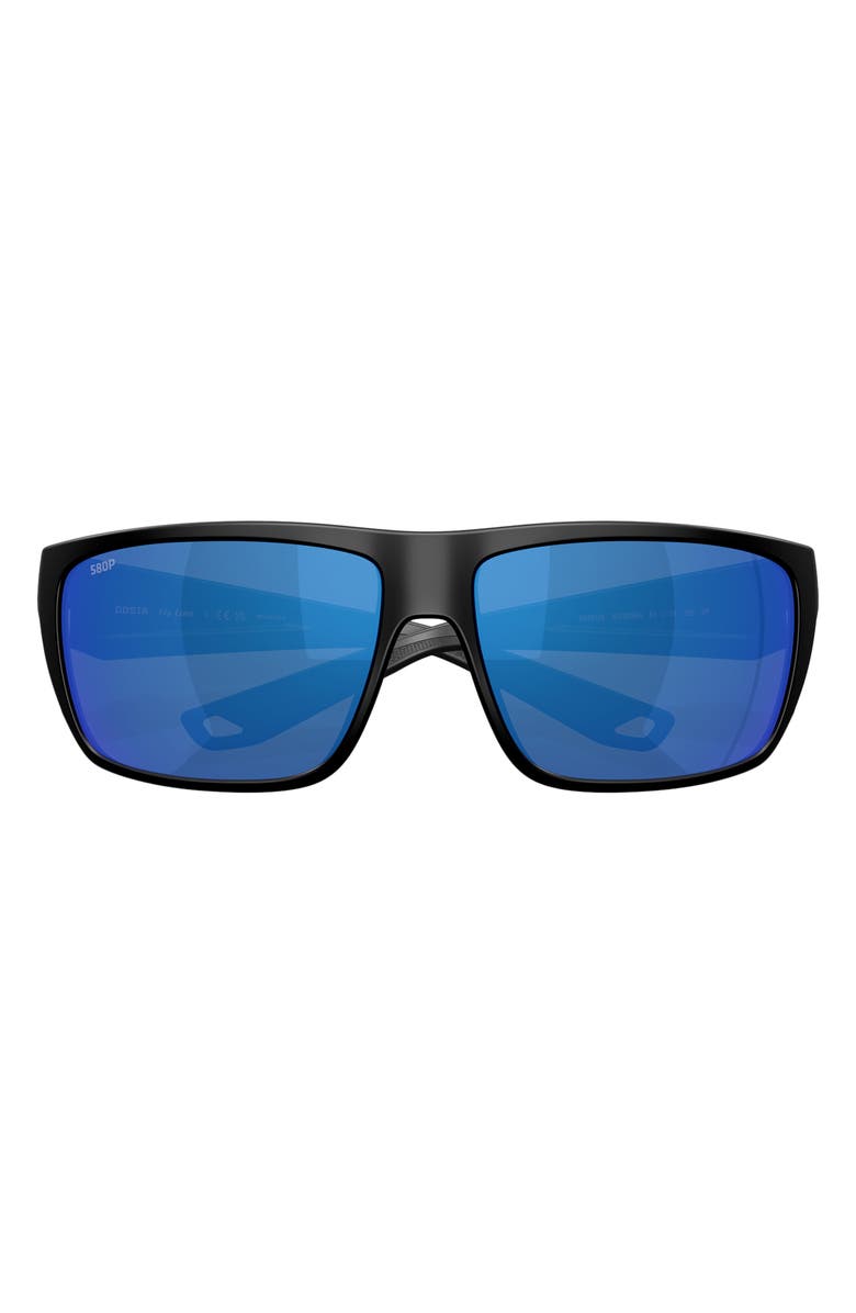 Costa Del Mar Fly Line 64mm Sunglasses, Alternate, color, Matte Black / Blue Mirror