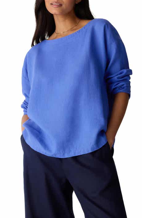 Boxy Bateau Neck Organic Linen Top