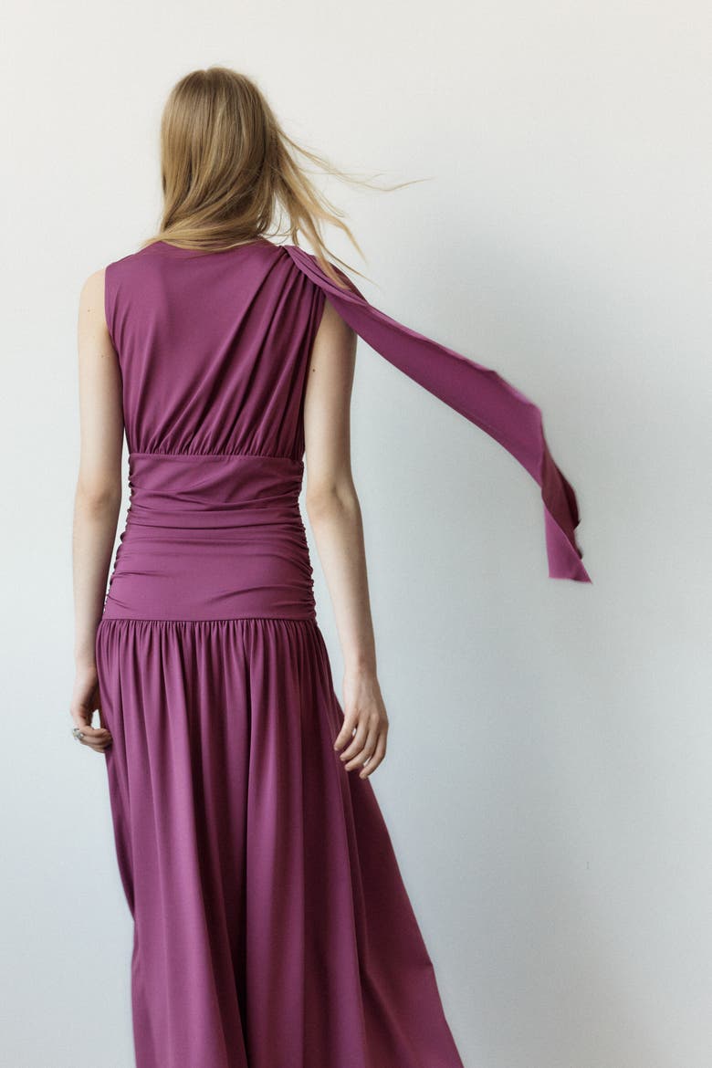 Draped Jersey Dress, Alternate, color, Purple