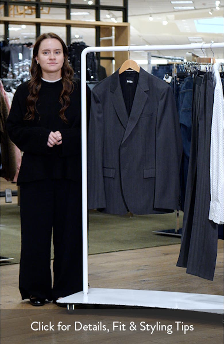 Houston Slim Fit Charcoal Grey Wool Blend Herringbone Suit, sales video thumbnail