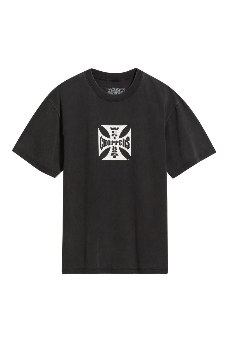 West Coast Choppers Distressed Core Logo Cotton Graphic T-Shirt, Alternate, color, WASHED BLACK
